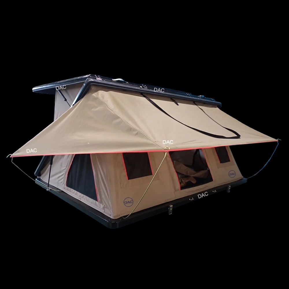 Solar Roof Tent with Annexe Canvas Car Roof Top Tent Box for Car Camping